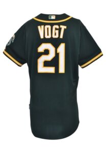 8/3/2015 Stephen Vogt Oakland Athletics Game-Used Home Jersey