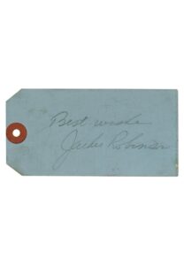 8/5/1966 Jackie Robinson Autographed Yale Golf Course Tag