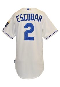 8/7/2015 Alcides Escobar Kansas City Royals Game-Used Home Jersey