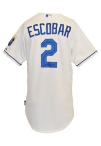 8/7/2015 Alcides Escobar Kansas City Royals Game-Used Home Jersey