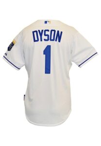 8/7/2015 Jarrod Dyson Kansas City Royals Bench-Worn Home Jersey