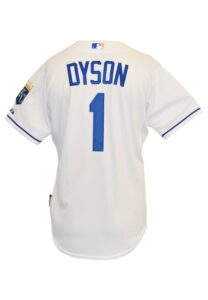 8/7/2015 Jarrod Dyson Kansas City Royals Bench-Worn Home Jersey