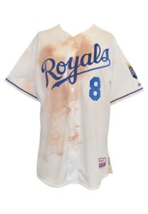 8/7/2015 Mike Moustakas Kansas City Royals Game-Used Home Jersey