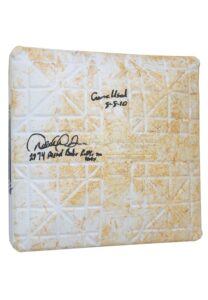 8/8/10 Derek Jeter NY Yankees Game-Used & Autographed First Base Inscribed “2874 Passing Babe Ruth in Hits”