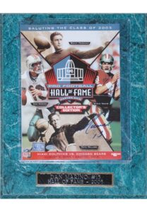 8/8/2005 Dan Marino Autographed “Hall of Fame Game” Enshrinement Program Plaque