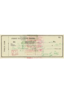 9/11/1952 Ty Cobb Signed Check