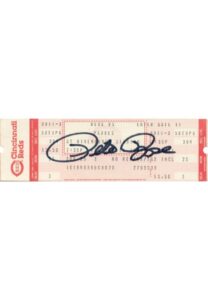 9/11/1985 Pete Rose Cincinnati Reds Autographed Full Ticket from Hit #4,192