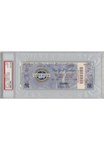 9/11/2011 NY Yankees Full Game Ticket