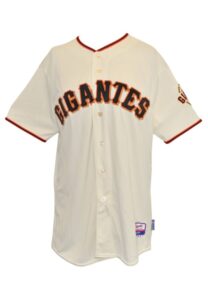 9/13/2014 Madison Bumgarner San Francisco Giants ‘Los Gigantes’ Bench-Worn Home Jersey