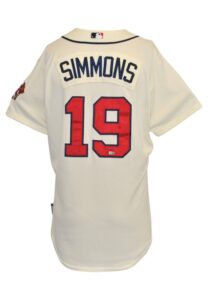 9/15/2012 Andrelton Simmons Atlanta Braves Game-Used Ivory Home Jersey