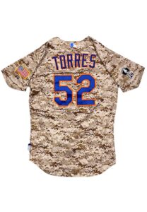 9/15/2014 Carlos Torres NY Mets Game-Used Camo Jersey