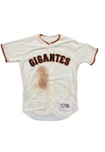 9/16/2017 Joe Panik SF Giants Game-Used Jersey