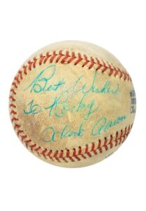 9/18/1974 Hank Aaron Atlanta Braves Career Home Run #732 Game-Used & Autographed Baseball