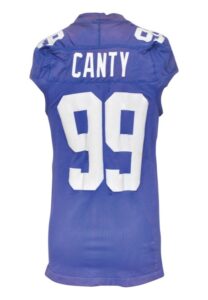 9/19/2011 Chris Canty New York Giants Game-Used Home Jersey