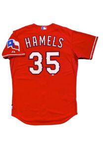 9/19/2015 Cole Hamels Texas Rangers Game-Used Alternate Jersey