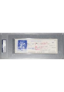 9/2/1971 “Pistol Pete” Maravich Signed and Encapsulated Personal Check