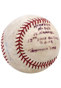 9/2/2008 Alex Rodriguez NY Yankees Game-Used & Signed Home Run #548 OML Baseball