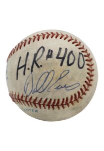 9/20/1988 Darrell Evans Actual 400th Home Run Game-Used Single Signed & Inscribed OAL Baseball