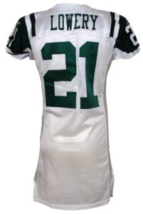 9/20/2009 Dwight Lowery New York Jets Game-Used Road Jersey