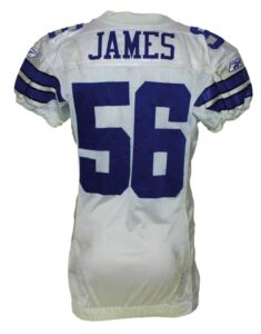 9/21/2008 & 9/28/2008 Bradie James Dallas Cowboys Game-Used Home Jersey