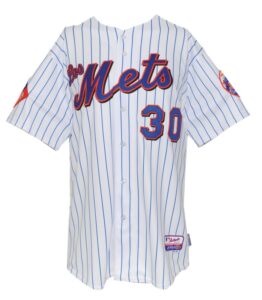 9/22/2009 Josh Thole Rookie NY “Los” Mets Bench Worn Home Jersey