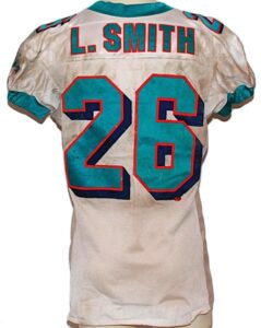 9/23/2001 Lamar Smith Miami Dolphins Game-Used Road Jersey