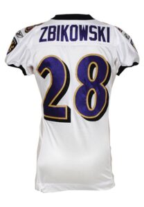 9/25/2011 Tom Zbikowski Baltimore Ravens Game-Used Road Jersey