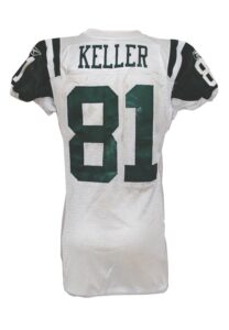 9/26/2010 Dustin Keller NY Jets Game-Used Road Jersey