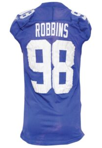 9/27/2009 Fred Robbins NY Giants Game-Used Home Jersey