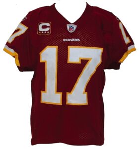 9/28/2008 Jason Campbell Washington Redskins Game-Used Home Uniform with Spikes