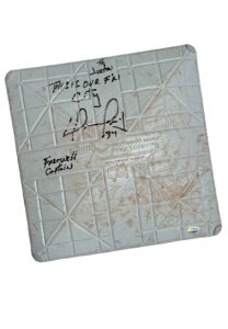 9/28/2014 Boston Red Sox vs NY Yankees Game-Used Base Signed & Inscribed “Farewell Captain” By David Ortiz