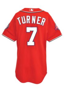 9/28/2015 Trea Turner Rookie Washington Nationals Game-Used Home Jersey