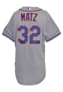 9/29/2015 Steven Matz New York Mets Bench-Worn Road Jersey