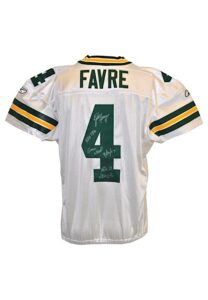 9/30/2007 Brett Favre Green Bay Packers Game-Used & Autographed Road Jersey