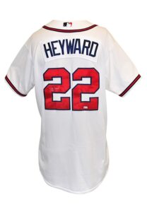 9/4/2012 Jason Heyward Atlanta Braves Game-Used & Autographed Home Jersey