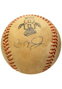 9/6/1995 Baltimore Orioles “Record Breaking” Game-Used Baseball Autographed By Cal Ripken Jr. & Umpires