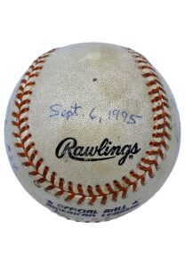 9/6/1995 Cal Ripken Jr. “Record Breaking” Game-Used Baseball Signed By Umpires