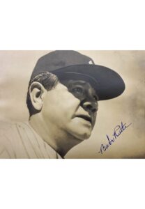 Absolutely Stunning Babe Ruth Autographed B&W 8×10 Photo