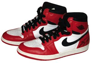 Air Jordan 1 Re-issued Store Sneakers Autographed by Michael Jordan