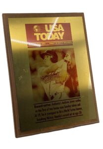 Andruw Jones Atlanta Braves Signed USA Today Cover Plaque