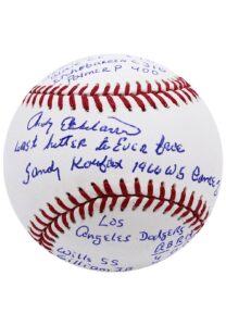 Andy Etchebarren Single-Signed & Inscribed “Last Hitter To Ever Face Sandy Koufax” OML Stat Baseball