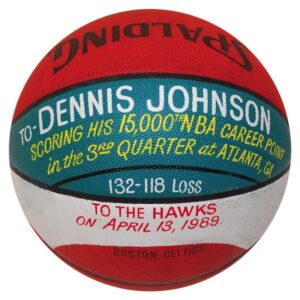 April 13th, 1989 Dennis Johnson’s 15,000th  Point Game Ball