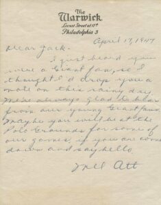 April 17, 1947 Mel Ott Signed Handwritten Letter with Great Content