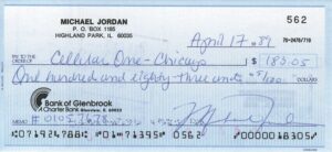 April 17, 1989 Michael Jordan Signed Personal Check