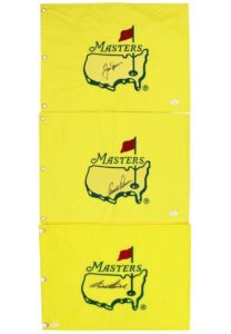 Arnold Palmer, Jack Nicklaus & Sam Snead Single-Signed “Masters” Pin Flags