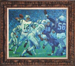 Arthur Sarnoff’s “A Million Dollar Protection” Super Bowl III Original Oil Painting