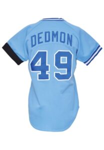 Atlanta Braves Game-Used Jerseys – 1976 Roger Moret Home, 1978 Rick Camp Road & 1984 Jeff Dedmon with Tommie Aaron Memorial Armband