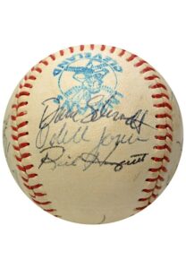 Autographed Baseball Including Frank Tanana, Rick Honeycutt & Others