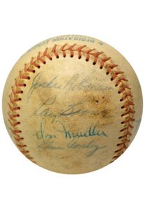 Autographed Baseball Including Jackie Robinson & Many MLB Stars