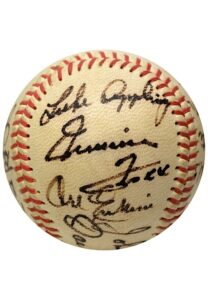 Autographed Baseball Loaded With Signatures Including Jimmie Foxx, Joe DiMaggio & Many MLB Stars